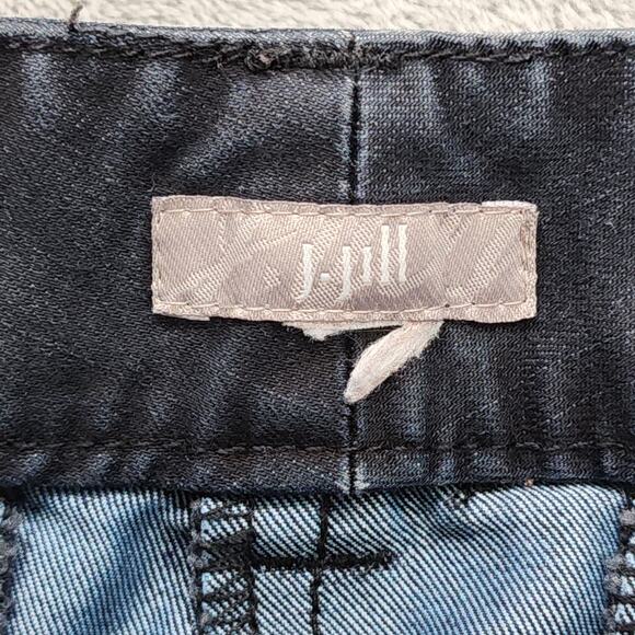 J.Jill Jeans Womens 10 Blue Dark Wash Stretch Denim Mid Rise Flare Leg Preppy - Picture 3 of 11